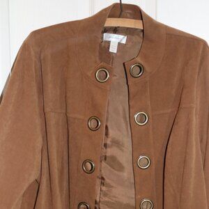Women's Dress Barn 14/16 carmel colored jacket. Feels like suede. New.